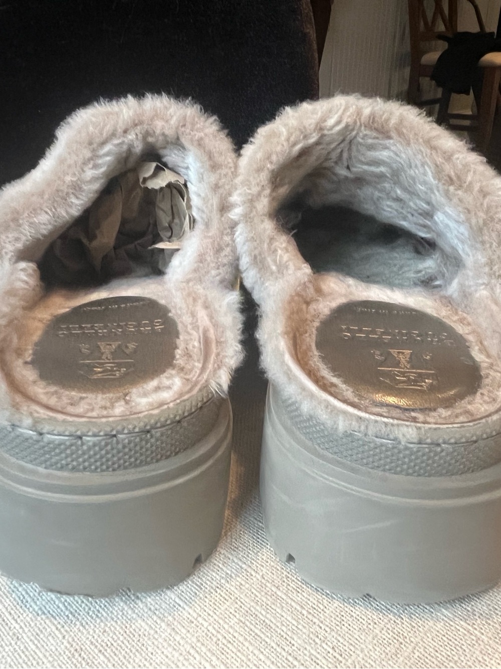 Brunello Cucinelli Metallic Fur lined women’s clogs size 37.5 - Picture 7 of 10
